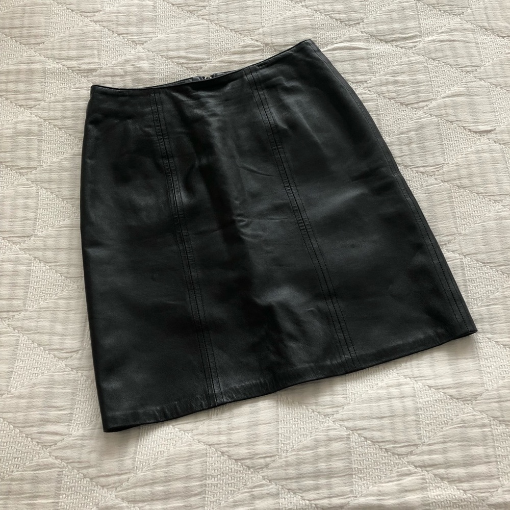 Vintage Black Leather Skirt
